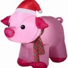 Inflatables * | Gemmy Christmas Airblown Inflatable Inflatable Christmas Pig, 2.5 Ft Tall, Pink