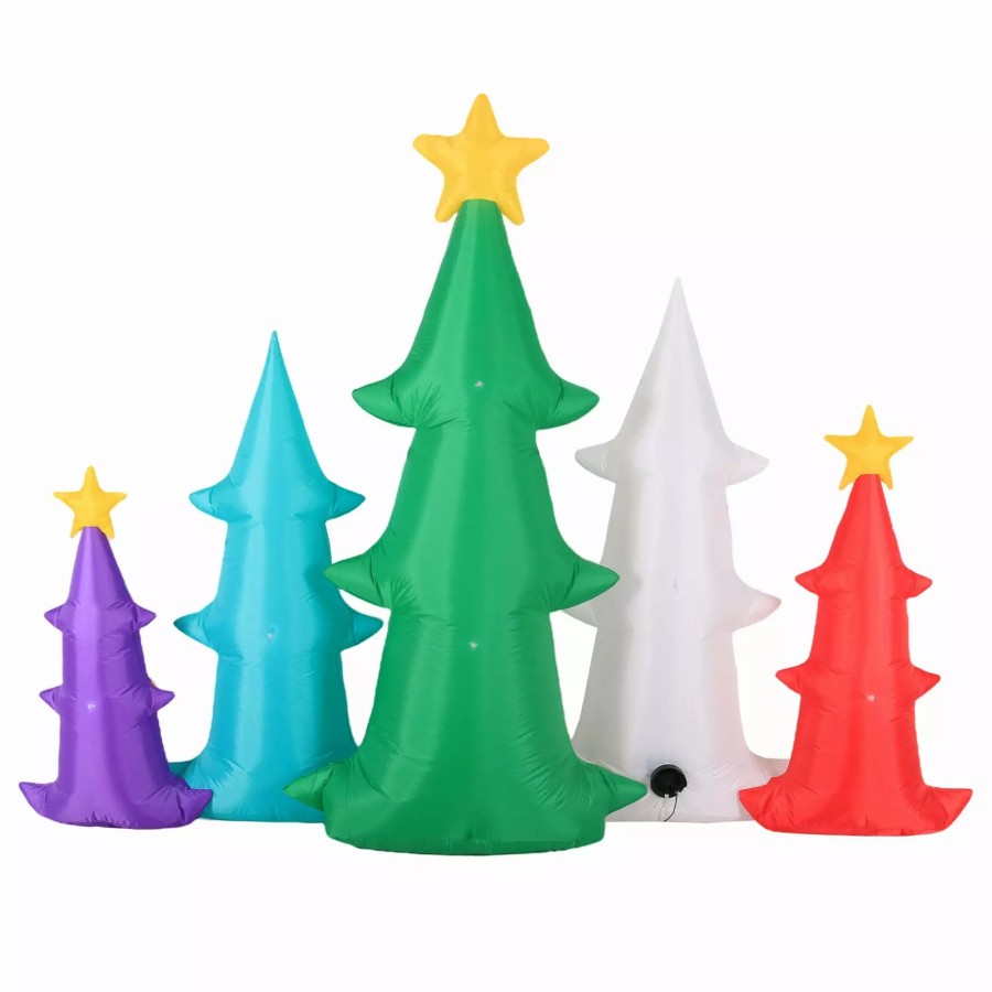 Inflatables * | Occasions Airflowz Inflatable Colorful Christmas Trees 9Ft, 6 Ft Tall, Red