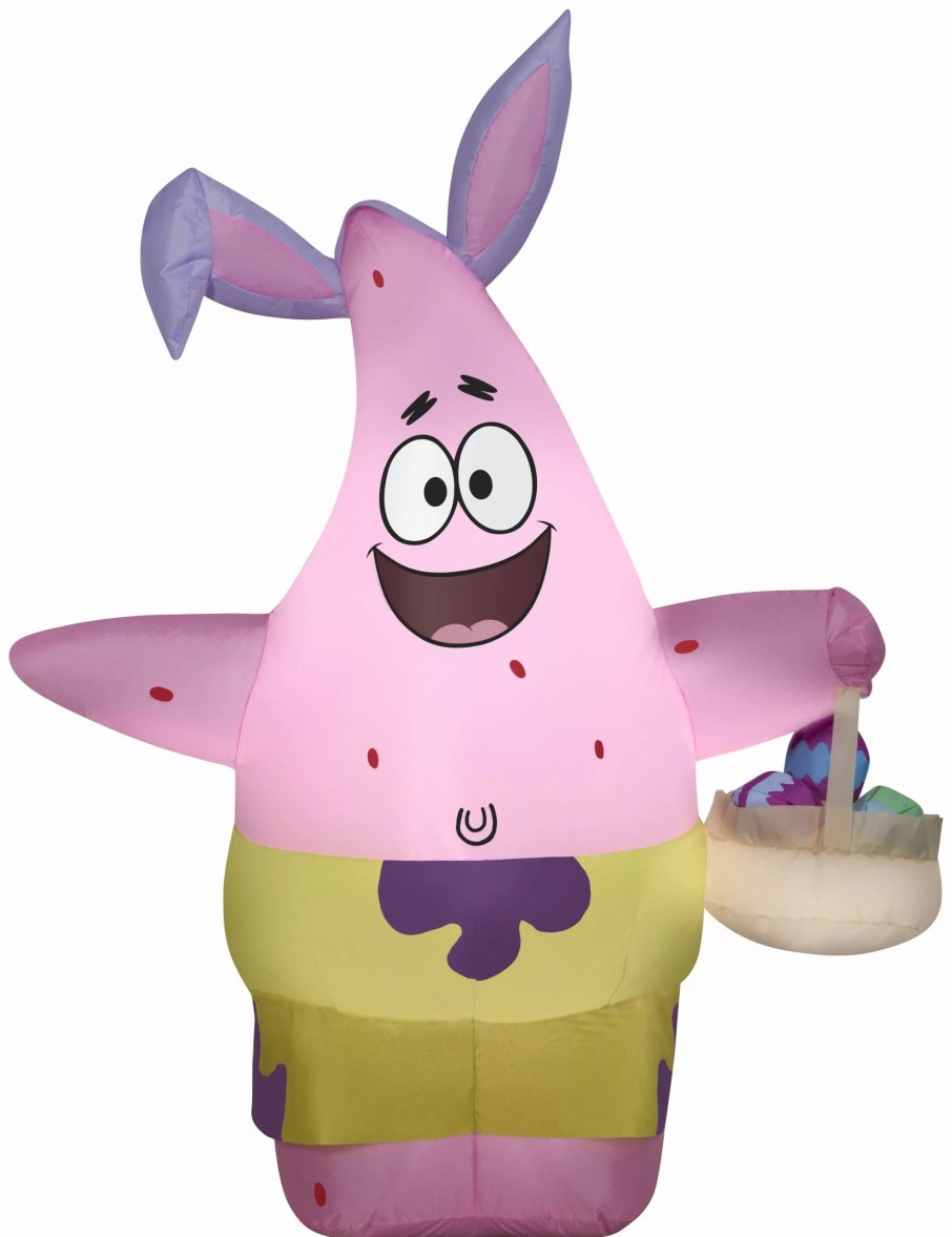 Inflatables * | Gemmy 4 Ft Airblown Patrick In Easter Outfit Sm, Pink