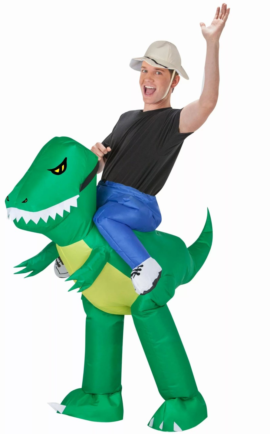 Inflatables * | Adult Inflatable Dinosaur Rider Halloween Costume