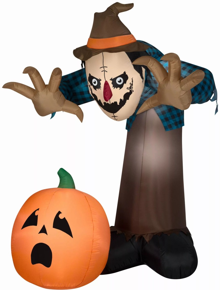 Inflatables * | Gemmy Giant Animated Airblown Inflatable Haunted Scarecrow, 7.5 Ft Tall, Brown