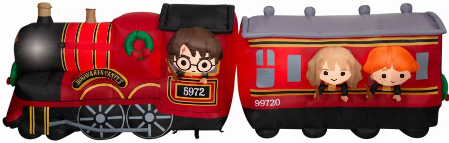 Inflatables * | Gemmy Christmas Airblown Inflatable Hogwarts Express W/Leds Scene Wb, 4 Ft Tall, Multi