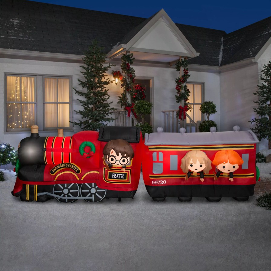 Inflatables * | Gemmy Christmas Airblown Inflatable Hogwarts Express W/Leds Scene Wb, 4 Ft Tall, Multi