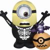 Inflatables * | Gemmy 3.5 Airblown Inflatable Minion Skeleton W/Pumpkin Scene Universal