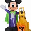 Inflatables * | Gemmy Airblown Inflatable Vampire Mickey Mouse And Pluto, 5 Ft Tall, Purple