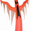 Inflatables * | Gemmy Neon Christmas Airblown Inflatable W/ Black Light Orange Ghost Giant, 11 Ft Tall, Red