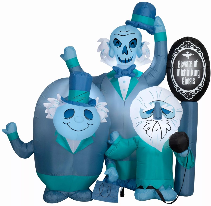 Inflatables * | Gemmy Airblown Haunted Mansion Beware Of Ghosts Scene Disney, 6 Ft Tall, Blue