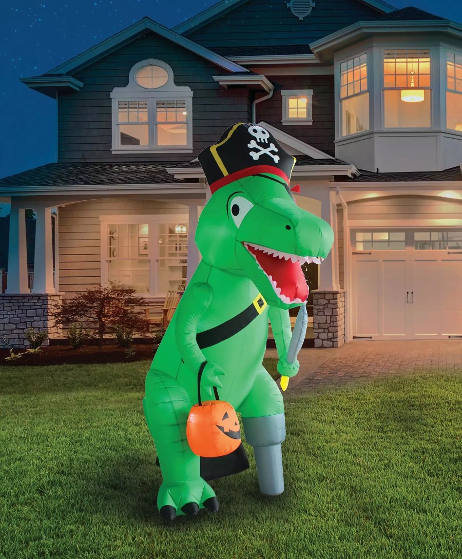 Inflatables * | A Holiday Company 8Ft Inflatable Dino Pirate, 8 Ft Tall, Multi