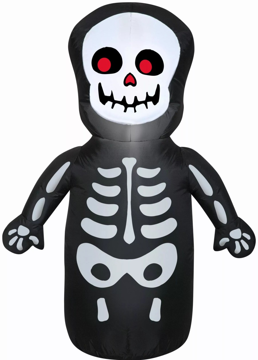 Inflatables * | Gemmy Airblown Happy Skeleton, 3.5 Ft Tall, Multicolored