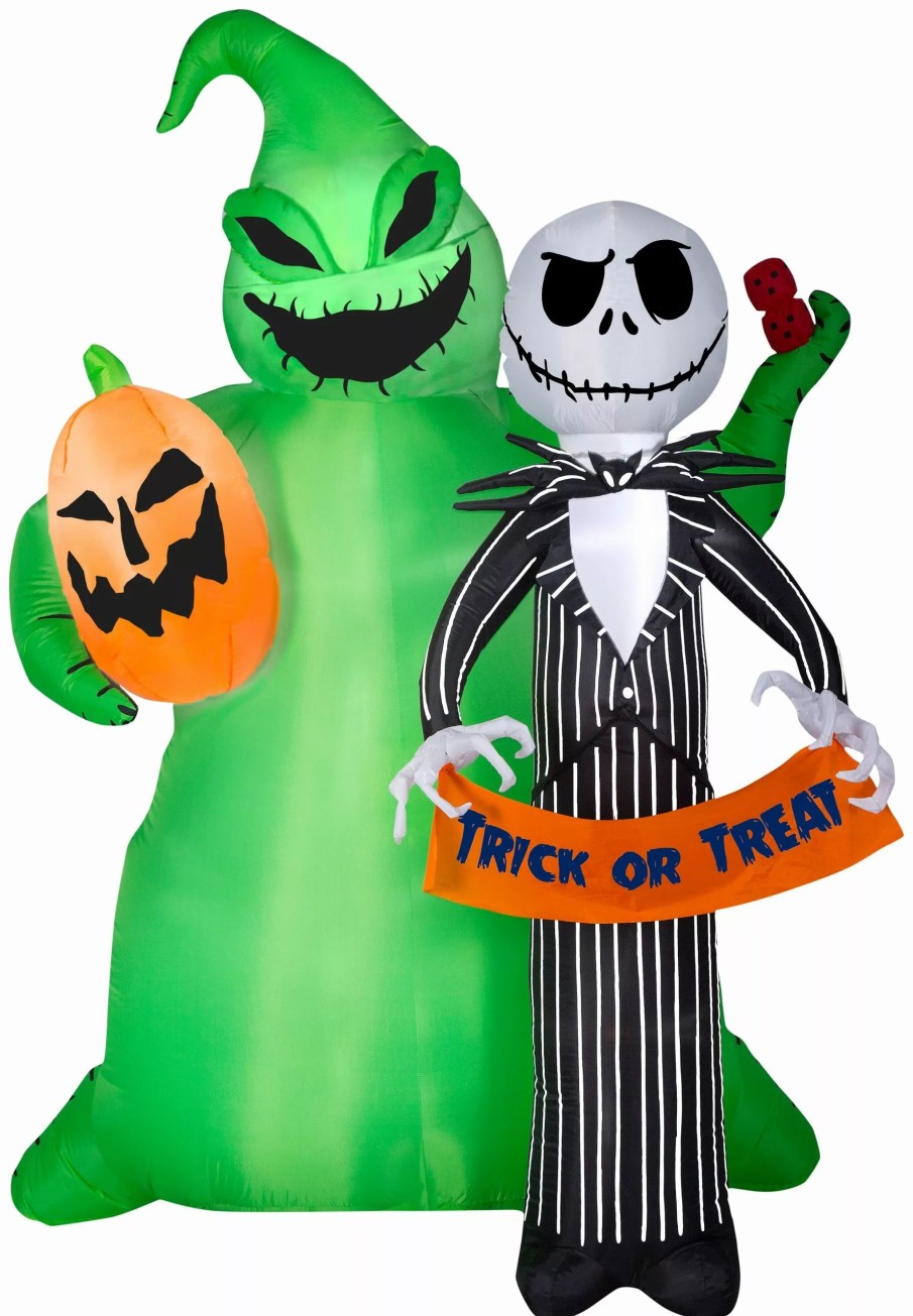 Inflatables * | Gemmy Airblown Jack Skellington W/Oogie Boogie Scene Disney , 6.5 Ft Tall, Multi