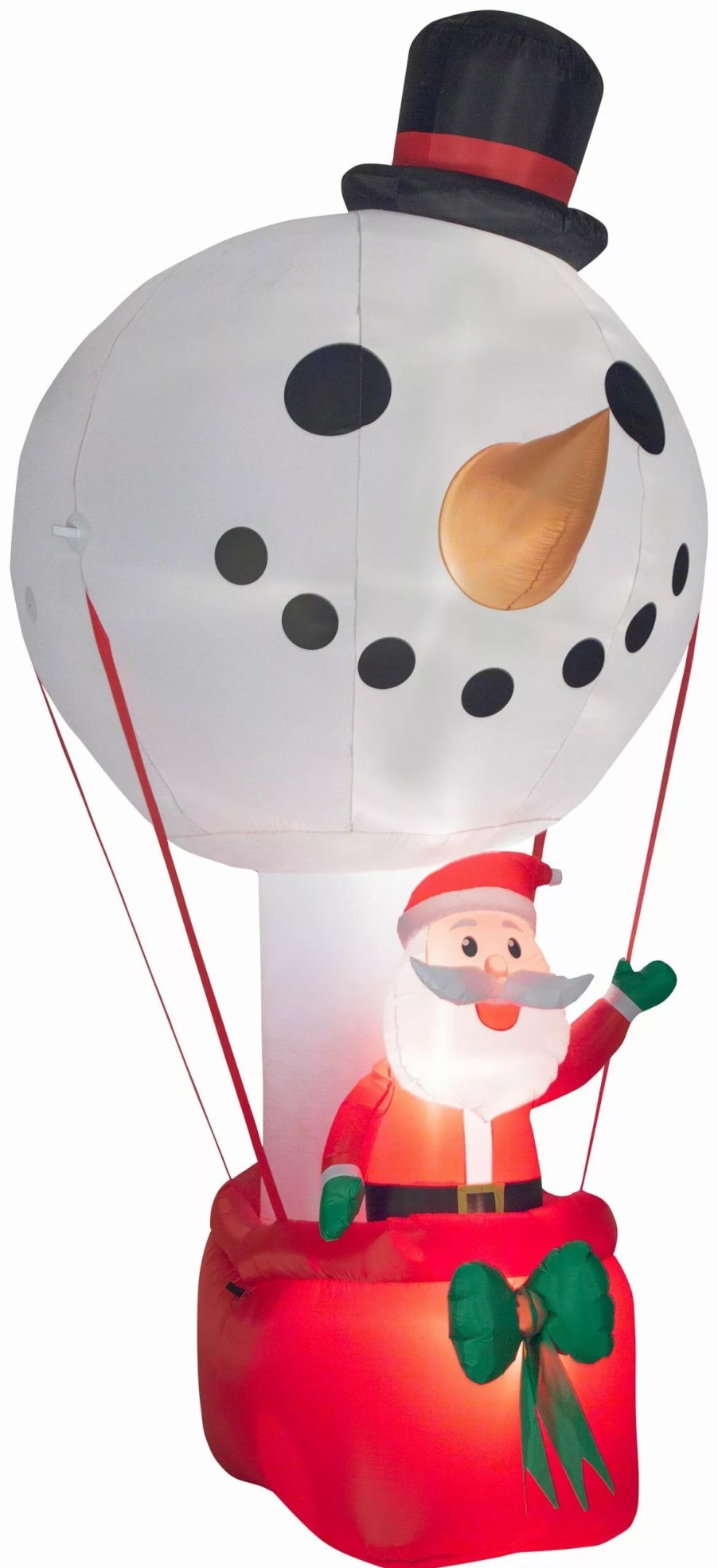 Inflatables * | Gemmy Giant Christmas Airblown Inflatable Inflatable Snowman Hot Air Balloon With Santa, 12 Ft Tall