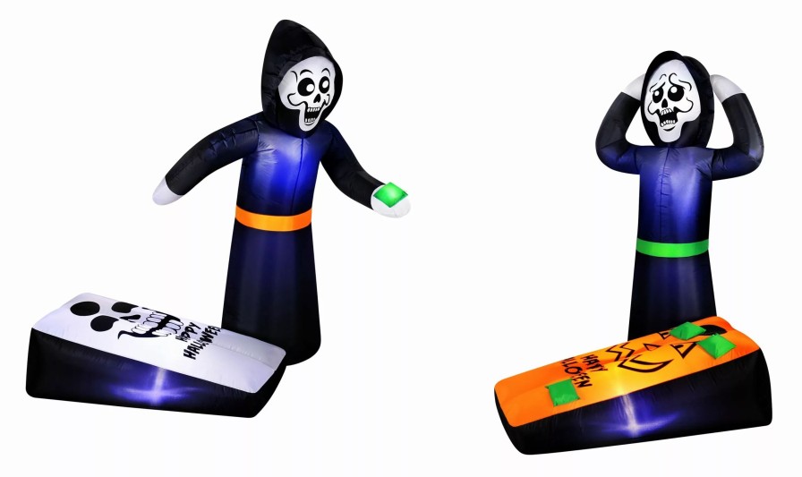 Inflatables * | Occasions 5 Inflatable Reapers Playing Corn Hole, 5 Ft Tall, Multicolored