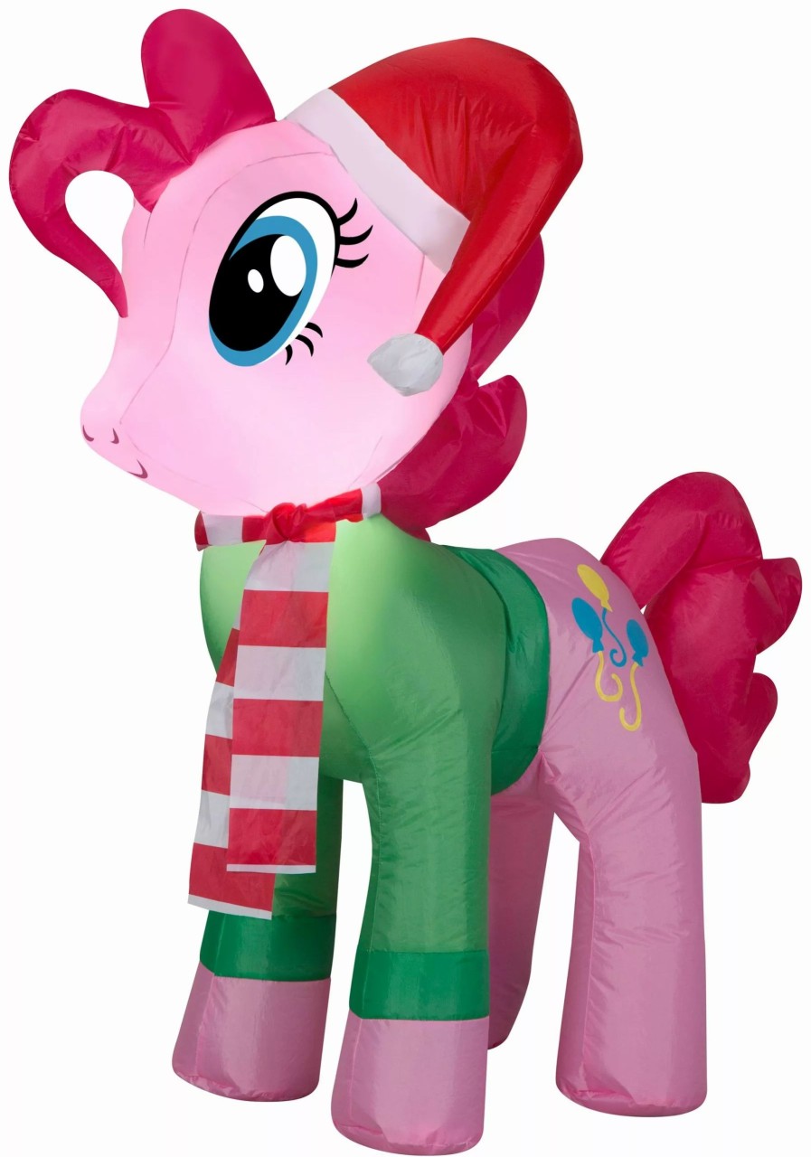 Inflatables * | Gemmy Christmas Airblown Inflatable Inflatable Pinkie Pie With Santa Hat And Green Sweater