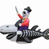 Inflatables * | A Holiday Company 8Ft Inflatable Skeleton Shark And Pirate, 5 Ft Tall, Multi