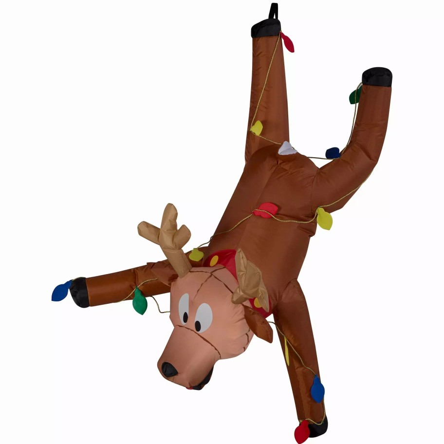 Inflatables * | Airblown Inflatable Gutter Hanging Reindeer