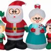 Inflatables * | Gemmy Christmas Airblown Inflatable Claus Family Collection Scene, 4.5 Ft Tall, Multicolored