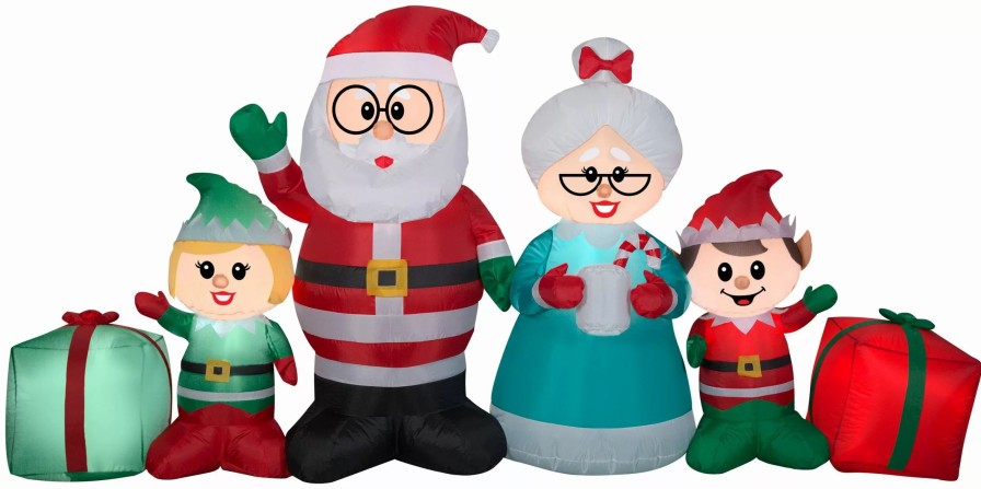 Inflatables * | Gemmy Christmas Airblown Inflatable Claus Family Collection Scene, 4.5 Ft Tall, Multicolored