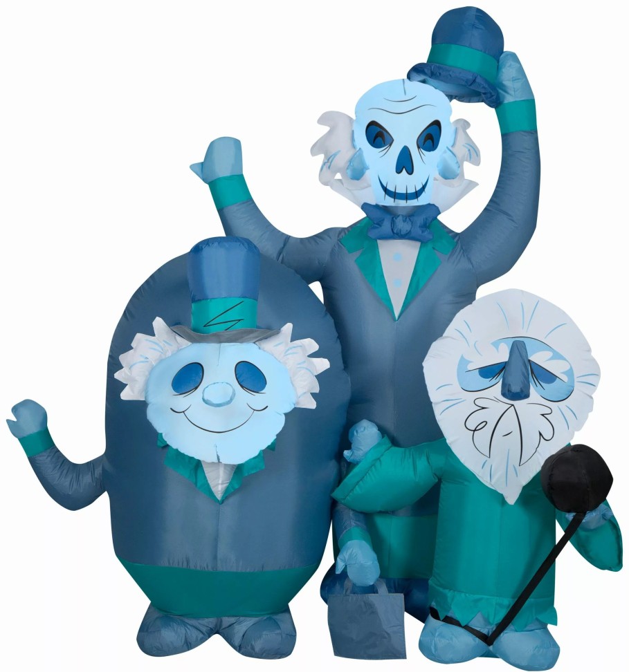 Inflatables * | Gemmy Airblown Haunted Mansion Hitchhiking Ghosts Scene Disney, 6 Ft Tall, Blue