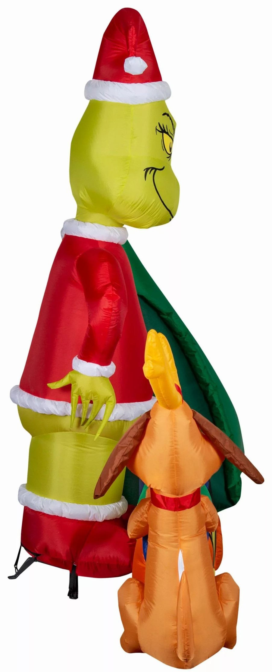 Inflatables * | Gemmy Christmas Airblown Inflatable Grinch Putting Train In Santa Sack Scene Dr. Seuss, 6.5 Ft Tall