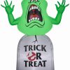 Inflatables * | Gemmy Airblown Inflatable Ghostbusters Slimer With Tombstone, 5 Ft Tall, Green