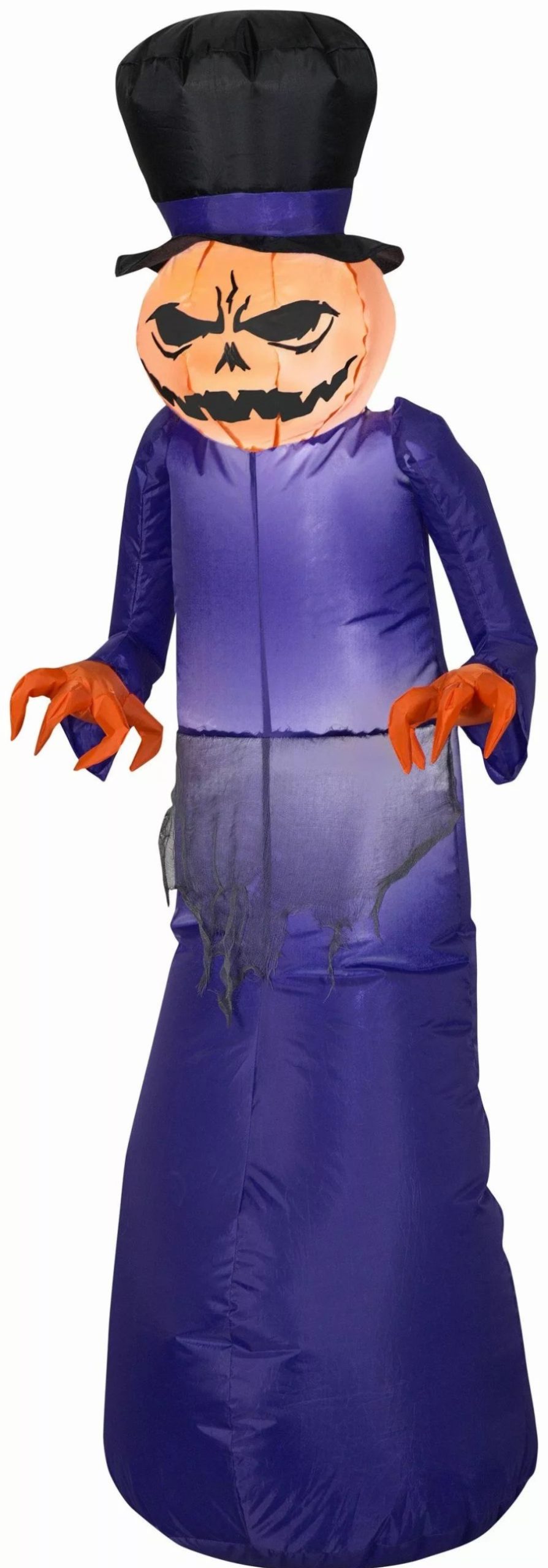 Inflatables * | Gemmy Airblown Pumpkin Reaper W/Top Hat, 5 Ft Tall, Purple