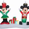 Inflatables * | Gemmy Airblown Inflatable Inflatable Mickey Mouse And Minnie Mouse As Toy Soldiers, 4.5 Ft Tall