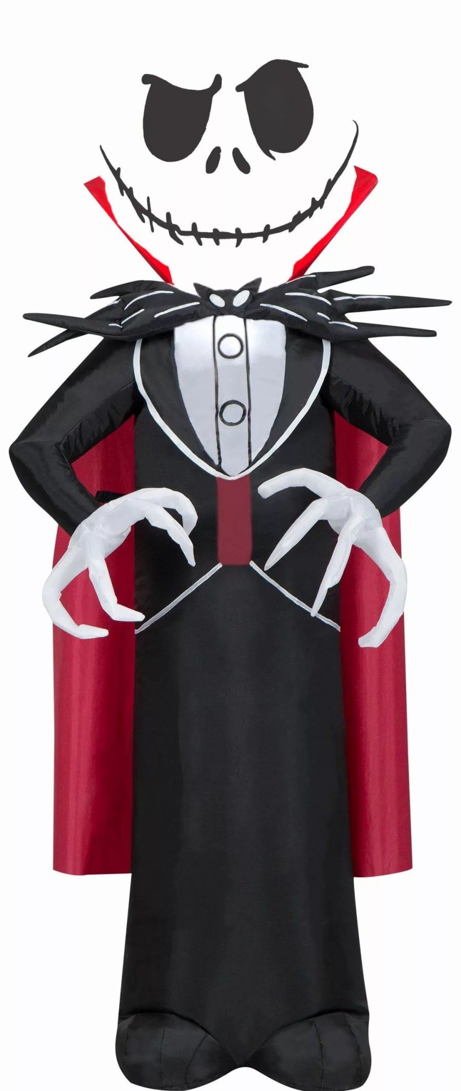 Inflatables * | Gemmy Airblown Inflatable Jack Skellington As Vampire, 3.5 Ft Tall, Black