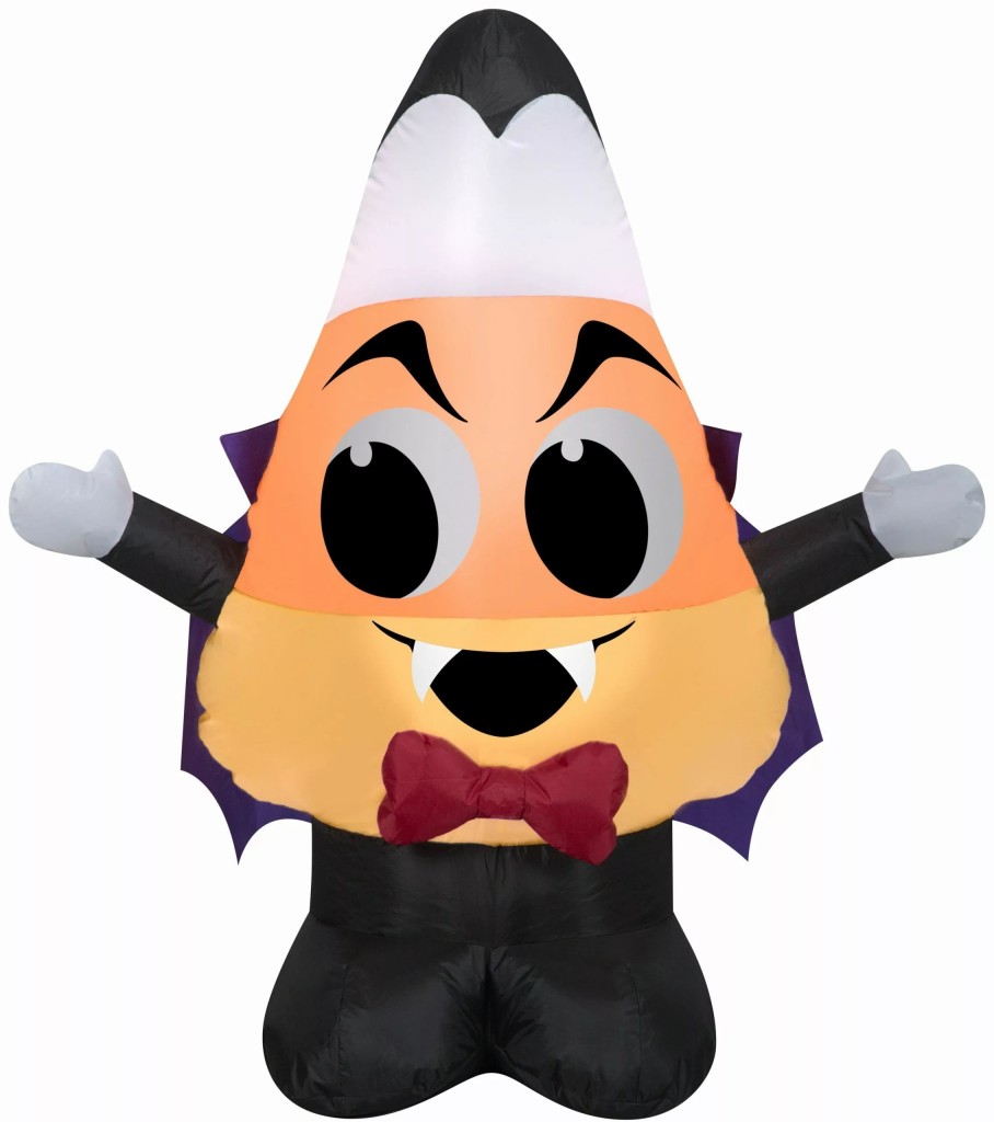 Inflatables * | Gemmy Airblown Inflatable Candy Corn Vampire, 3.5 Ft Tall, Orange