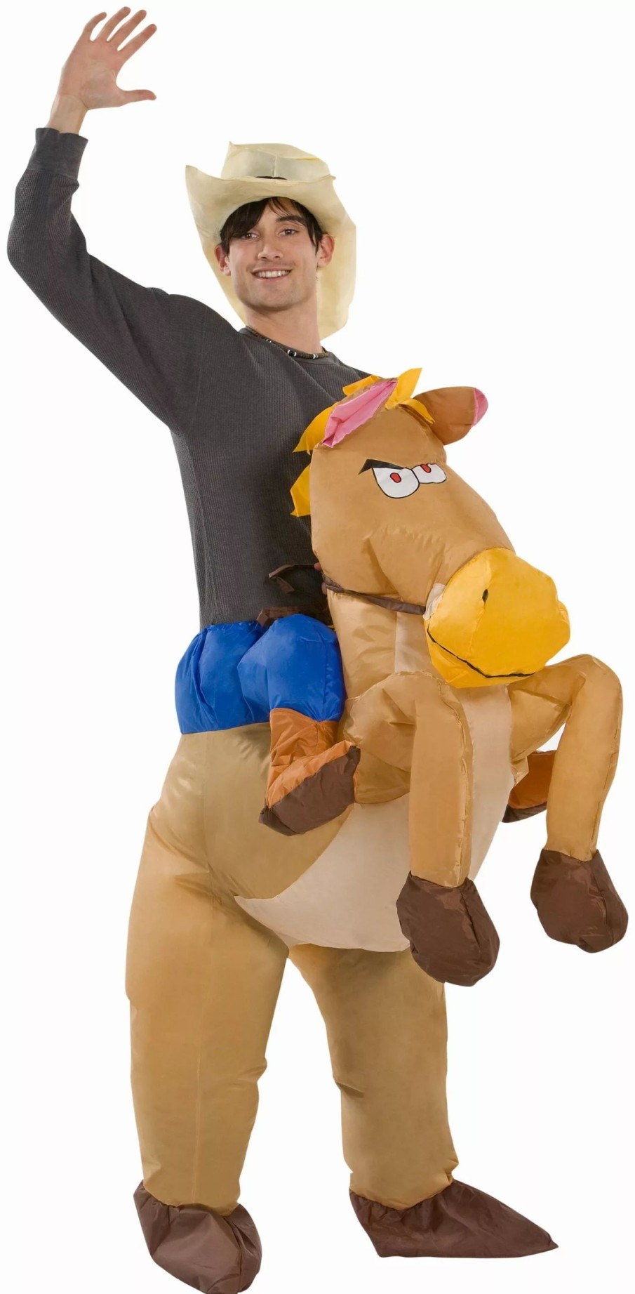 Inflatables * | Adult Inflatable Riding On Horse Halloween Costume