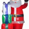 Inflatables * | Gemmy Christmas Airblown Inflatable Mixed Media Iridescent And Sequin Santa W/Presents, 7 Ft Tall