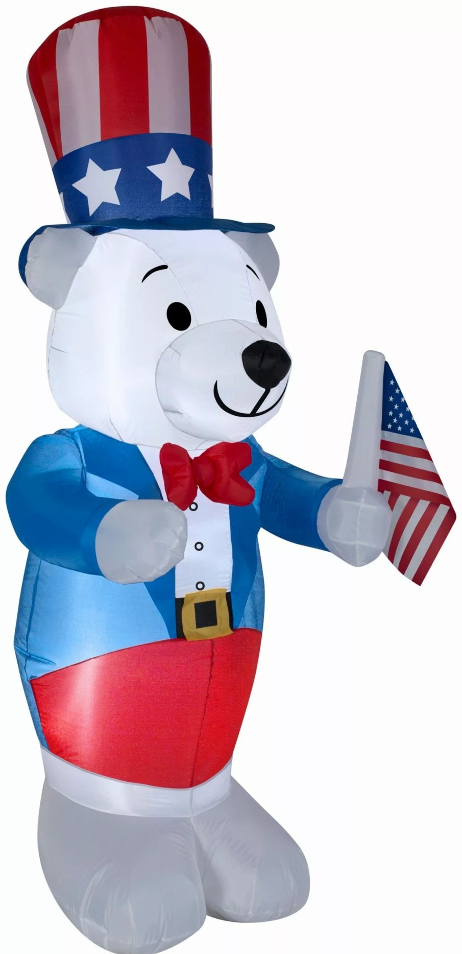 Inflatables * | 6 White Fourth Of July Bear Spring Inflatable