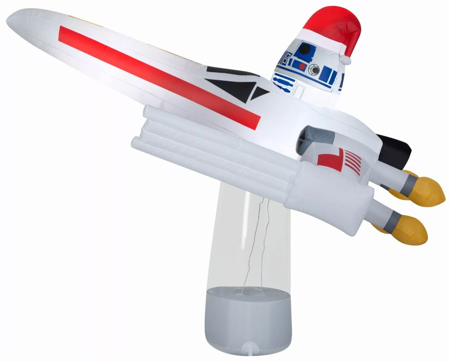 Inflatables * | Gemmy Christmas Airblown Inflatable Inflatable Star Wars X Wing With R2 D2A , 6 Ft Tall, White