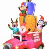 Inflatables * | Occasions 12 Inflatable Swirling Lights Santa'S Truck, 8 Ft Tall, Multicolored