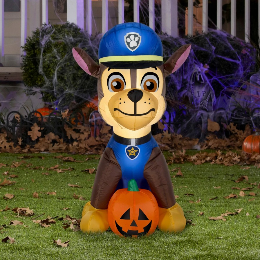 Inflatables * | 3 Airblown Paw Patrol Chase W/ Pumpkin Halloween Inflatable