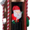 Inflatables * | Gemmy Animated Christmas Airblown Inflatable Santa'S Outhouse , 6 Ft Tall, Multi