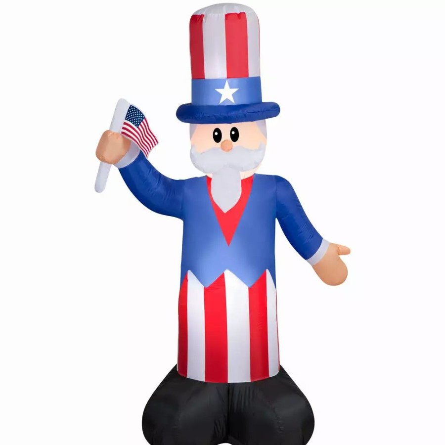 Inflatables * | Gemmy Airblown Inflatable Uncle Sam, 5 Ft Tall, Multicolored