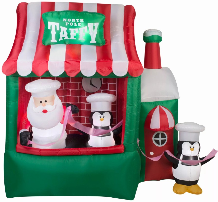 Inflatables * | 7.25 Animated Airblown North Pole Taffy Stand Christmas Inflatable