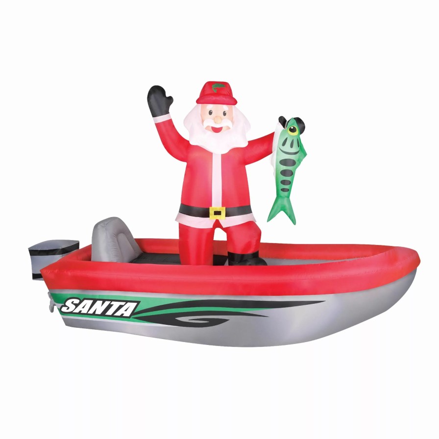 Inflatables * | 10 Fishing Santa Christmas Inflatable