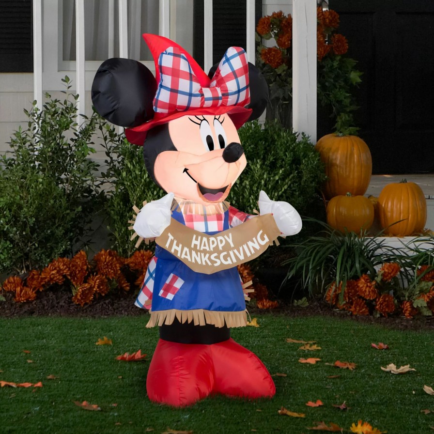 Inflatables * | 3.5 Airblown Minnie As Scarecrow Disney Thanksgiving Inflatable