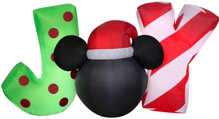 Inflatables * | Gemmy Christmas Airblown Inflatable Inflatable Mickey Mouse "Joy" Sign, 2.5 Ft Tall, Black