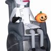 Inflatables * | Gemmy Airblown Inflatable Dr. Finkelstein With Pumpkin, 5.5 Ft Tall, Grey