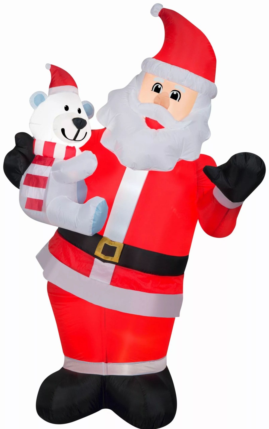 Inflatables * | Gemmy Animated Christmas Airblown Inflatable Swaying Santa W/Polar Bear, 6 Ft Tall, Multi