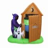 Inflatables * | A Holiday Company 6Ft Inflatable Animated Monster Outhouse Scene, 6.5 Ft Tall, Multi