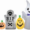 Inflatables * | Gemmy Airblown Ghost In Cemetery Scene , 5 Ft Tall