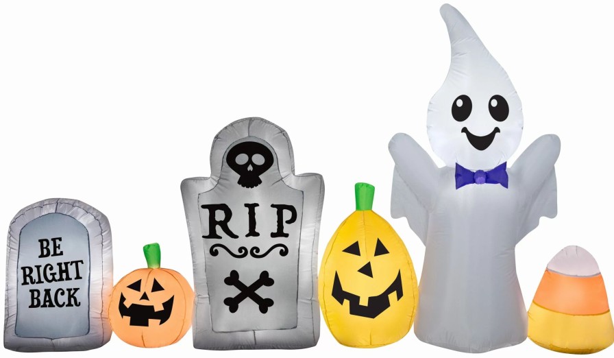 Inflatables * | Gemmy Airblown Ghost In Cemetery Scene , 5 Ft Tall