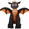 Inflatables * | Gemmy 3 Airblown Winged Black/Orange Dragon Halloween Inflatable