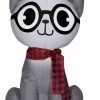 Inflatables * | Gemmy Christmas Airblown Inflatable Nerdy Cat, 3.5 Ft Tall, Grey