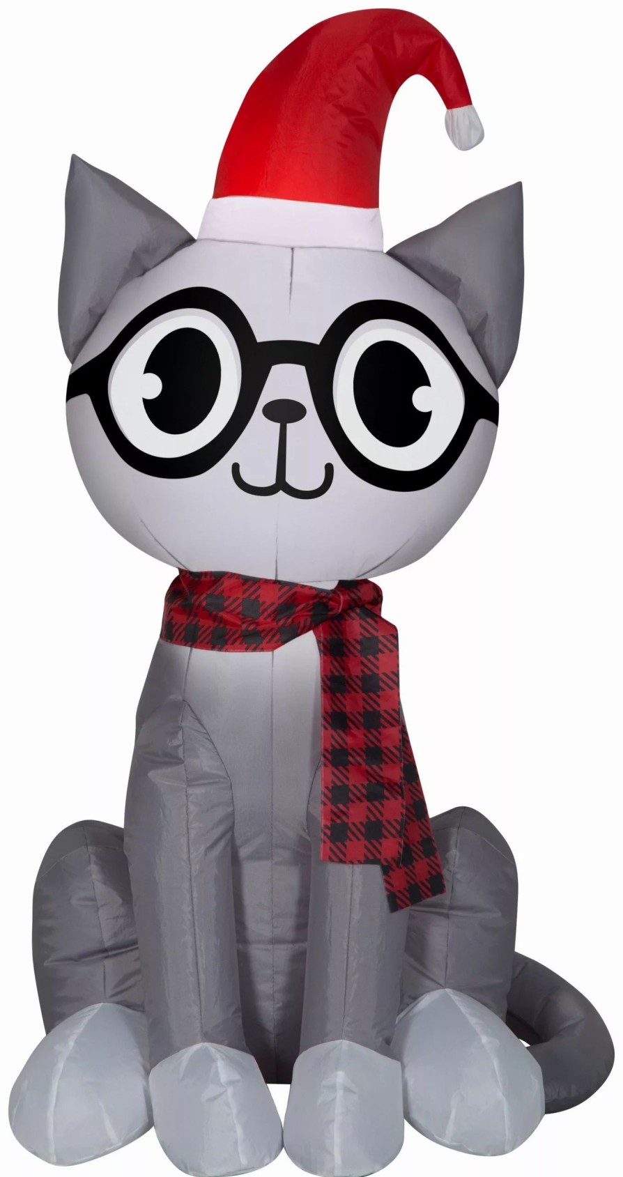 Inflatables * | Gemmy Christmas Airblown Inflatable Nerdy Cat, 3.5 Ft Tall, Grey