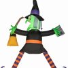 Inflatables * | Gemmy 5 Ft Tall Airblown Crashing Witch W/Spell Book