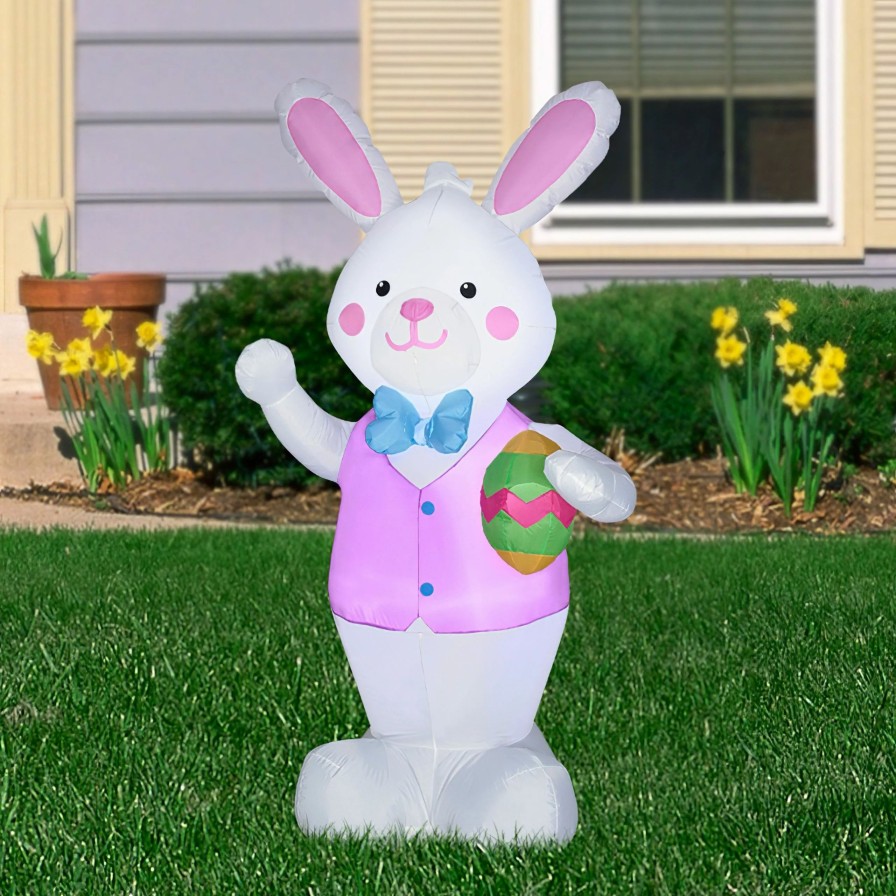 Inflatables * | 4 Airblown Easter Bunny With Egg Spring Inflatable